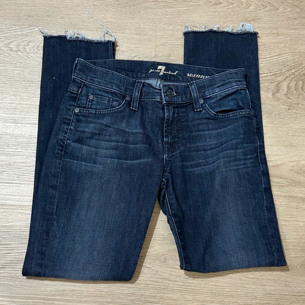 7 For All Mankind  Roxanne Skinny Jeans 26/30 dark wash.